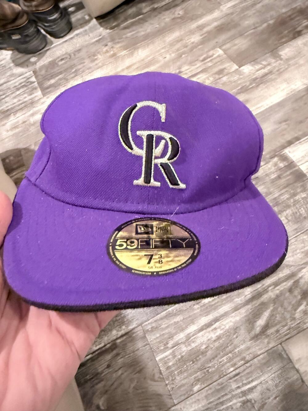 New Era Colorado Rockies 59FIFTY On Field Fitted Hat Purple Size 7 3/8 MLB